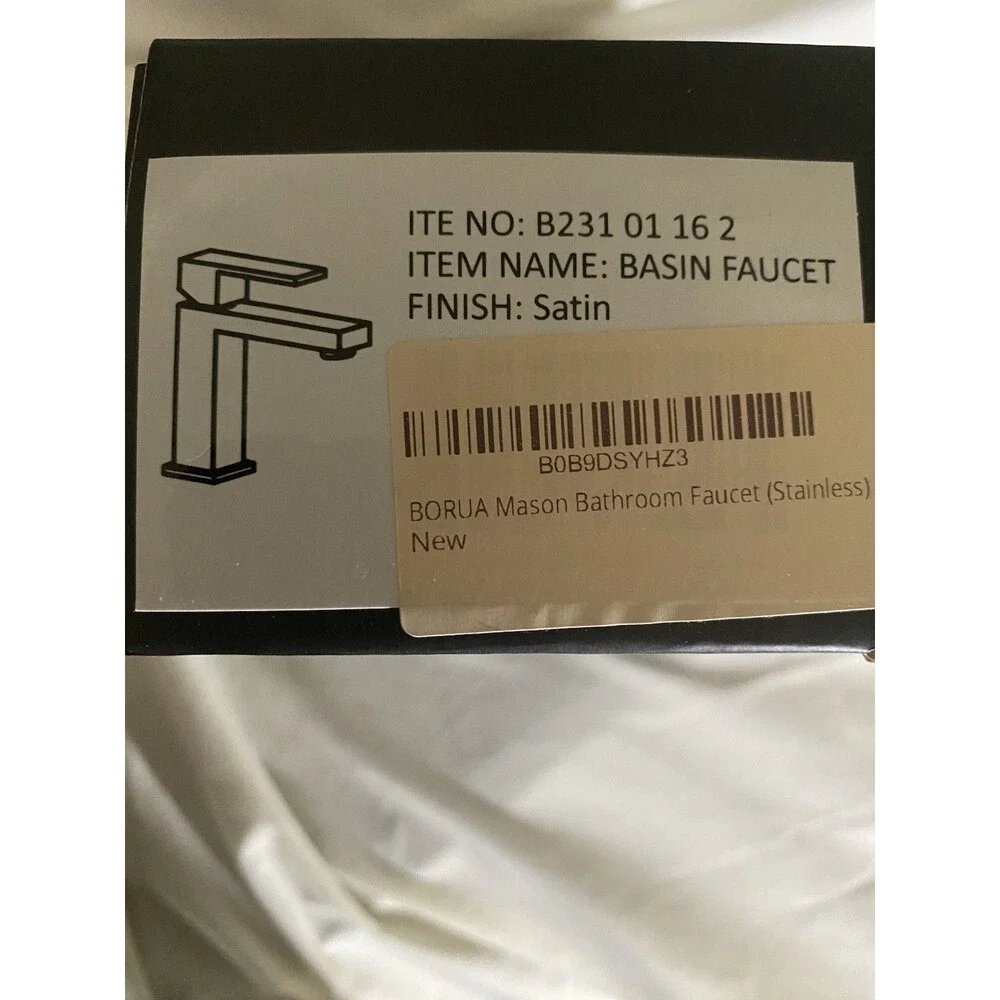 BORUA Mason Single Hole Bathroom Basin Faucet Satin Stainless Steel NIB